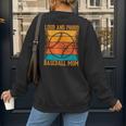 Loud And Proud Baseball Mom Vibrant Colorful Stripe Women's Sweatshirt Back Print