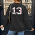 Lucky Number 13 Baseball Mom Baseball Number 13 Lucky 13 Women's Sweatshirt Back Print Lucky Number 13 Baseball Mom Baseball Number 13 Lucky 13 Women's Sweatshirt Back Print