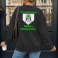 Messy Bun Baseball Mom My Stepchild Works From Home Women's Sweatshirt Back Print