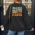 Moms Against Baseball Pants Retro Baseball Mom Women's Sweatshirt Back Print