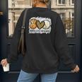 Peace Love Baseball Mom Leopard Print Mother's Day Women's Sweatshirt Back Print Peace Love Baseball Mom Leopard Print Mother's Day Women's Sweatshirt Back Print