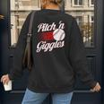 Pitch 'n Giggles Baseball Player Women Baseball Mom Women's Sweatshirt Back Print Pitch 'n Giggles Baseball Player Women Baseball Mom Women's Sweatshirt Back Print
