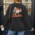 Retro Tis The Season Baseball Mom Baseball Lover Boys Kids Women's Sweatshirt Back Print