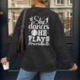 She Dances He Plays Mom Of Both Dance And Baseball Mom Women's Sweatshirt Back Print She Dances He Plays Mom Of Both Dance And Baseball Mom Women's Sweatshirt Back Print