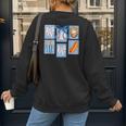 Stamps Coquette Bow Baseball Kids Youth Girls Baseball Mom Women's Sweatshirt Back Print Stamps Coquette Bow Baseball Kids Youth Girls Baseball Mom Women's Sweatshirt Back Print