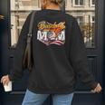 Vintage American Flag Baseball Mom Patriotic 4th July Women's Sweatshirt Back Print Vintage American Flag Baseball Mom Patriotic 4th July Women's Sweatshirt Back Print