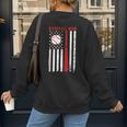 Vintage Baseball Flag Women Baseball Mom Women's Sweatshirt Back Print Vintage Baseball Flag Women Baseball Mom Women's Sweatshirt Back Print