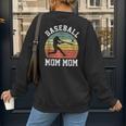 Vintage Baseball Mom Mom Baseball Lover Women's Sweatshirt Back Print