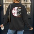Warning Baseball Mom Will Yell Loudly Women's Sweatshirt Back Print Warning Baseball Mom Will Yell Loudly Women's Sweatshirt Back Print