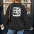 Womens Baseball Mom Leopard Game Day Mother's Day Women's Sweatshirt Back Print
