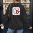 Womens Bleached Custom Baseball Mom Number 4 Heart For Mom Women's Sweatshirt Back Print Womens Bleached Custom Baseball Mom Number 4 Heart For Mom Women's Sweatshirt Back Print