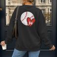 Womens Custom Baseball Mom Number 94 Heart For Mom Mommy Women's Sweatshirt Back Print