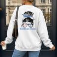 Argentina Baseball Mom Messy Bun Women's Sweatshirt Back Print Argentina Baseball Mom Messy Bun Women's Sweatshirt Back Print