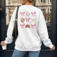 Baseball Coquette Bow Baseball Mama Baseball Mom Premium Women's Sweatshirt Back Print