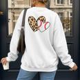 Baseball Heart Leopard Heart Sport Baseball Mom Women's Sweatshirt Back Print Baseball Heart Leopard Heart Sport Baseball Mom Women's Sweatshirt Back Print