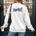 Baseball Mom 1970s Retro Cursive Font Women's Sweatshirt Back Print Baseball Mom 1970s Retro Cursive Font Women's Sweatshirt Back Print