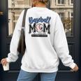 Baseball Mom Blue Varsity Baseball Mama Cute Mother's Day Women's Sweatshirt Back Print