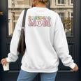 Baseball Mom Groovy Game Day Women's Sweatshirt Back Print Baseball Mom Groovy Game Day Women's Sweatshirt Back Print