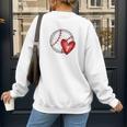 Bleached Custom Baseball Mom Number 7 Heart For Mom Women's Sweatshirt Back Print Bleached Custom Baseball Mom Number 7 Heart For Mom Women's Sweatshirt Back Print