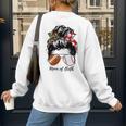 Football Mom Baseball Mom Of Both Messy Bun Mother's Day Premium Tri-Blend Women's Sweatshirt Back Print Football Mom Baseball Mom Of Both Messy Bun Mother's Day Premium Tri-Blend Women's Sweatshirt Back Print