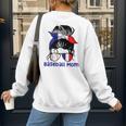 French Baseball Mom France Messy Bun Women's Sweatshirt Back Print French Baseball Mom France Messy Bun Women's Sweatshirt Back Print