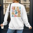 Groovy In My Baseball Mom Era Softball Game Day Women's Sweatshirt Back Print Groovy In My Baseball Mom Era Softball Game Day Women's Sweatshirt Back Print