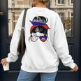Haitian Baseball Mom Haiti Flag Baseball Girl Women's Sweatshirt Back Print Haitian Baseball Mom Haiti Flag Baseball Girl Women's Sweatshirt Back Print