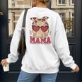 Heart Glasses Baseball Mama Baseball Mom Mother's Day Women's Sweatshirt Back Print