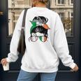 Ireland Baseball Mom Messy Bun Irish Baseball Girl Women's Sweatshirt Back Print Ireland Baseball Mom Messy Bun Irish Baseball Girl Women's Sweatshirt Back Print