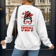 Loud And Proud Baseball Mom Messy Bun Leopard Mother Day Women's Sweatshirt Back Print Loud And Proud Baseball Mom Messy Bun Leopard Mother Day Women's Sweatshirt Back Print