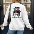 Mexico Baseball Mom Messy Bun Women's Sweatshirt Back Print Mexico Baseball Mom Messy Bun Women's Sweatshirt Back Print