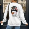 Mom Of Ballers Messy Bun Football Mom Baseball Mom Of Both Premium Tri-Blend Women's Sweatshirt Back Print Mom Of Ballers Messy Bun Football Mom Baseball Mom Of Both Premium Tri-Blend Women's Sweatshirt Back Print