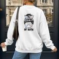 Mom Of Both Volleyball And Baseball Mom For Women Messy Bun Women's Sweatshirt Back Print Mom Of Both Volleyball And Baseball Mom For Women Messy Bun Women's Sweatshirt Back Print