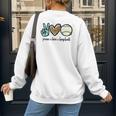 Peace Love Baseball Lover Motif For Women Pink Baseball Mom Women's Sweatshirt Back Print