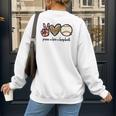 Peace Love Baseball Mom Leopard Print Cheetah Pattern Women's Sweatshirt Back Print