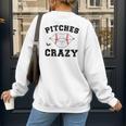 Pitches Be Crazy Baseball Moms Softball Players Hey Batter Women's Sweatshirt Back Print Pitches Be Crazy Baseball Moms Softball Players Hey Batter Women's Sweatshirt Back Print