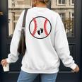 Pregnant Baseball Mom Pregnancy Announcement Baby Feet Belly Women's Sweatshirt Back Print