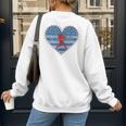 Primitive Patriotic American Baseball Mom Softball Dingers Women's Sweatshirt Back Print