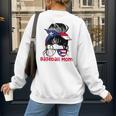 Puerto Rico Baseball Mom Messy Bun Boricua Women's Sweatshirt Back Print Puerto Rico Baseball Mom Messy Bun Boricua Women's Sweatshirt Back Print