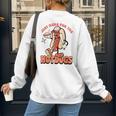 Retro Just Here For The Hotdogs Baseball Mom Sport Lover Women's Sweatshirt Back Print