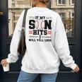 If My Son Hits I Will Yell Loud Baseball Mom Women's Sweatshirt Back Print