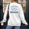 Spring 2024 Season Cute Baseball Mom Here For The Snacks Women's Sweatshirt Back Print Spring 2024 Season Cute Baseball Mom Here For The Snacks Women's Sweatshirt Back Print