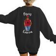 African American Baseball Mom Pisces Queen Zodiac Sign Women's Sweatshirt Back Print