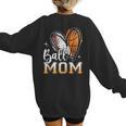 Ball Mom Heart Basketball Baseball Mom Women's Sweatshirt Back Print Ball Mom Heart Basketball Baseball Mom Women's Sweatshirt Back Print