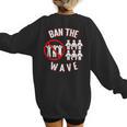 Baseball Ban The Wave Baseball Mom Player Coach Fan Women's Sweatshirt Back Print Baseball Ban The Wave Baseball Mom Player Coach Fan Women's Sweatshirt Back Print