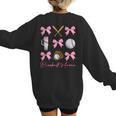 Baseball Mama Era Bows Baseball Mom Women Women's Sweatshirt Back Print