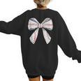 Baseball Mom Coquette Bow Baseball Mama Women's Sweatshirt Back Print Baseball Mom Coquette Bow Baseball Mama Women's Sweatshirt Back Print