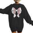 Baseball Mom Coquette Bow Mother's Day Baseball Mom Tees Women's Sweatshirt Back Print Baseball Mom Coquette Bow Mother's Day Baseball Mom Tees Women's Sweatshirt Back Print