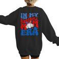 In My Baseball Mom Era Groovy Baseball Mother's Day US Flag Women's Sweatshirt Back Print