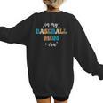 In My Baseball Mom Era Baseball Lover Groovy Vintage Retro Women's Sweatshirt Back Print